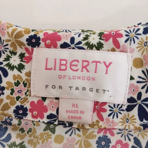 Liberty of London For Target Women's Floral Ruffle Neck Tank Top Size XL - Picture 10 of 13